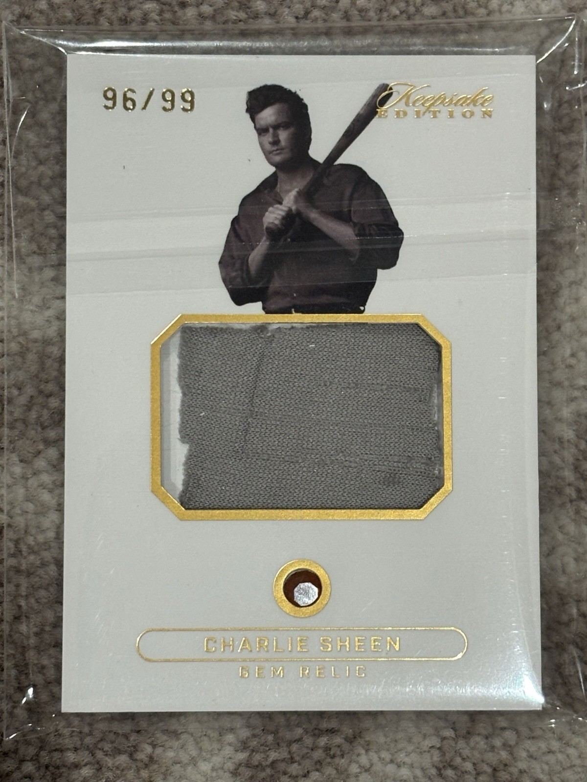 2024 Keepsake Multi Sport Edition Charlie Sheen Gem Relic Jersey Patch /99