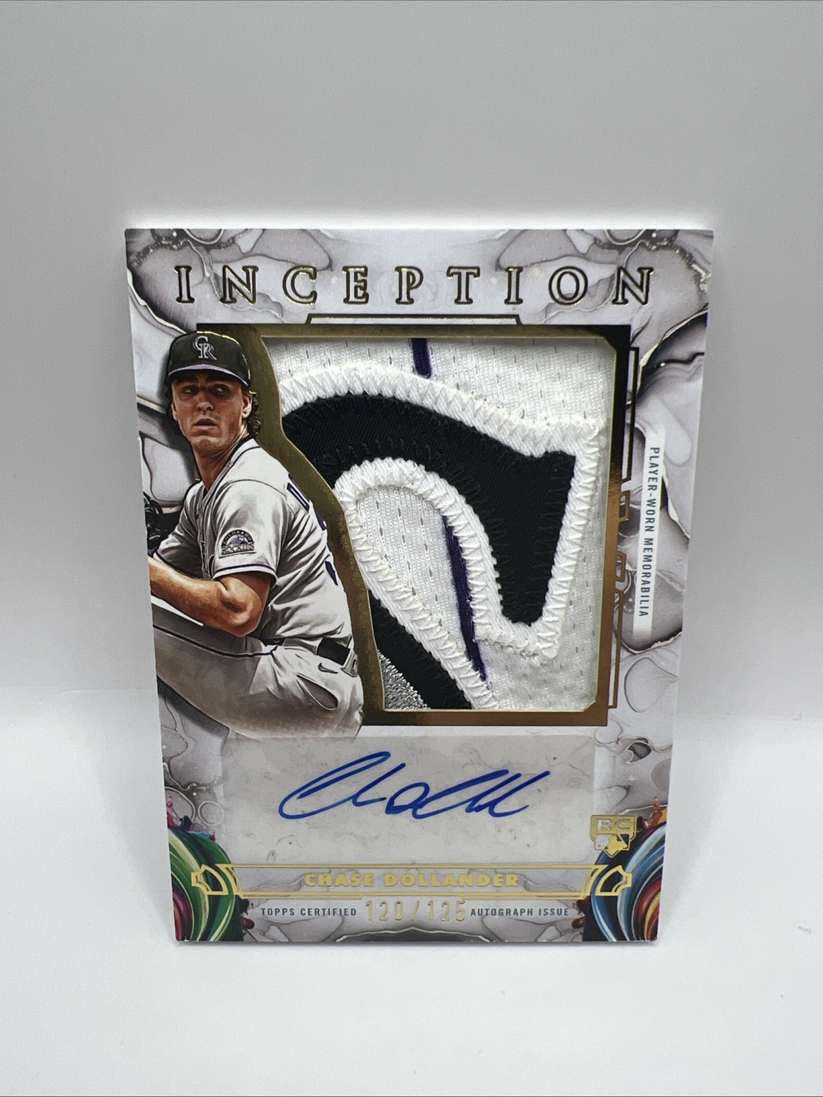 2025 Topps Inception Chase Dollander Auto Relic Player Worn / 125 Rockies RC