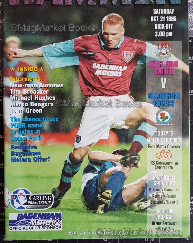 Football Programmes x 4 · West Ham United · The Hammers · Various Years