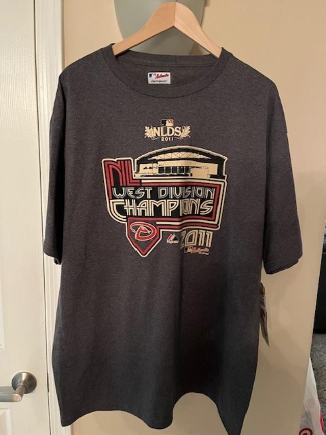 Arizona Diamondbacks Majestic T-Shirt 2011 NLDS Champions Gray MLB XL NWT