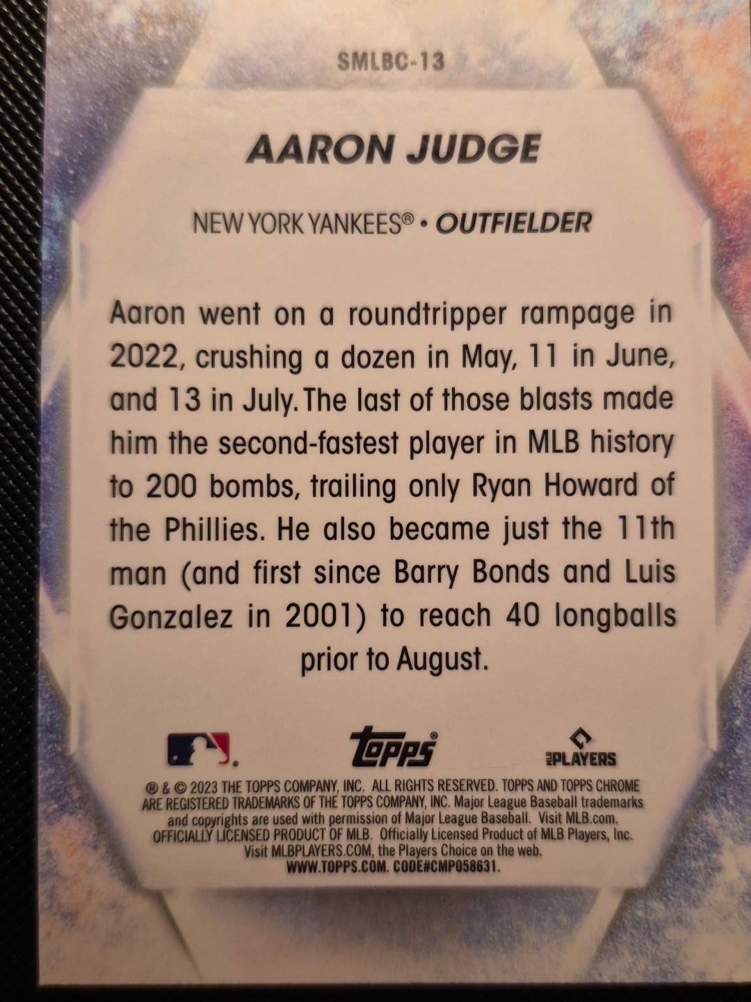 2033 TOPPS MLB CHROME AARON JUDGE SMLBC-13