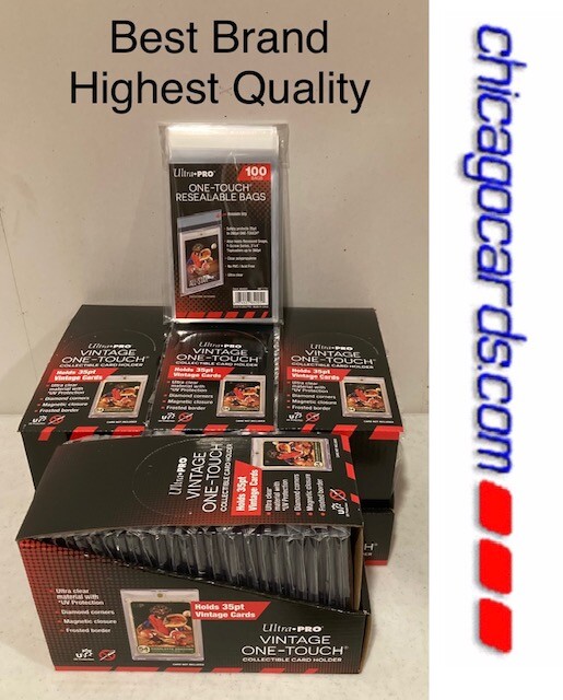 100 Ultra Pro ​VINTAGE One-Touch 35pt Magnetic Card Holder & 100 Resealable Bags