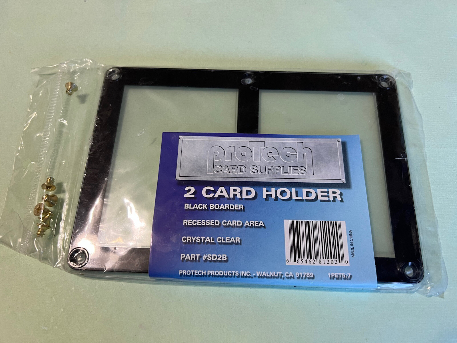 ProTech Screw 2-Card Black Border Screwdown Card Holder Recessed Ultra Clear
