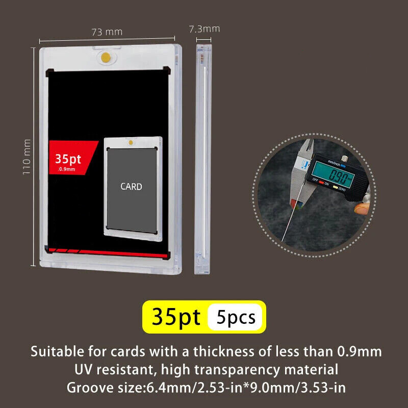 5Pcs Magnetic Card Holders One Touch 35 55 75 100 130 180 360Pt For Trading Card