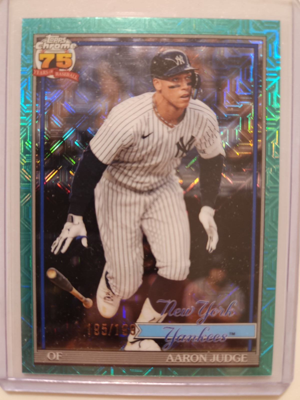 2026 Topps Series 1 1991 Chrome Mojo Aaron Judge #91C-82 Aqua Refractor /199