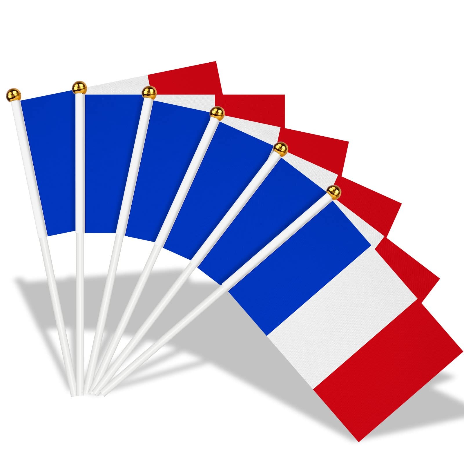 AhfuLife 30 Pcs French Hand Held Flags for World Cup 5×8 Inch-30 Pcs, France