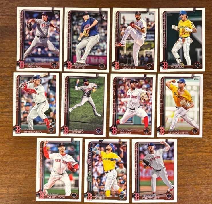 2025 Topps Series 2 Complete Team Set Boston Red Sox (11 Cards)