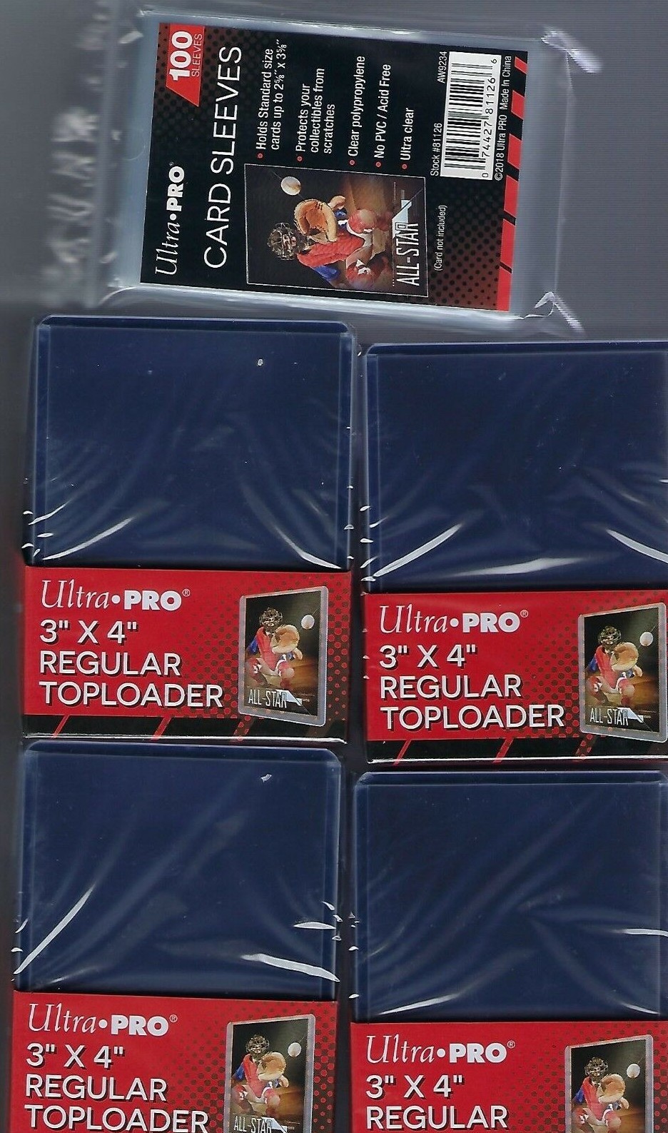 100 Ultra Pro 3×4 Sports Card Toploaders And 100 Ultra Pro Sleeves