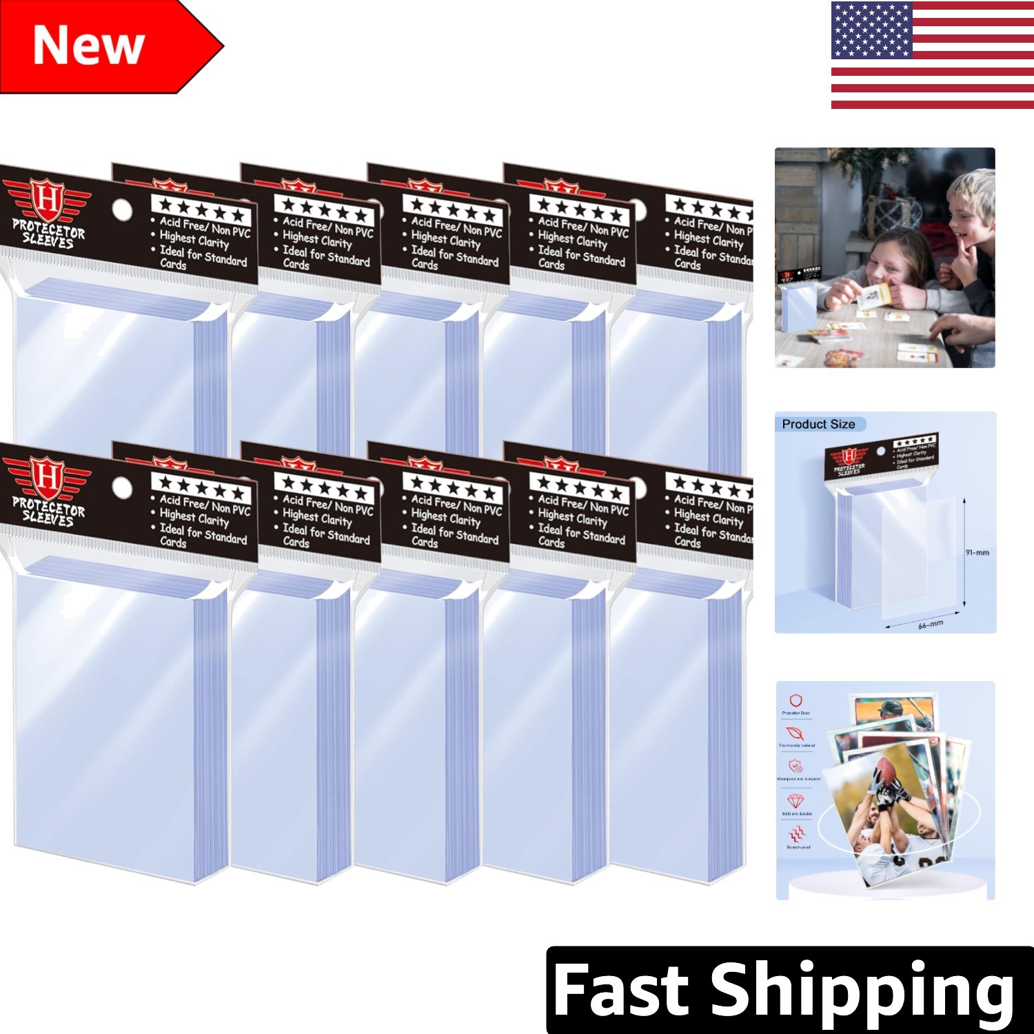 Comprehensive 1000 Pcs Trading Card Sleeves & Top Loaders for Storage & Display