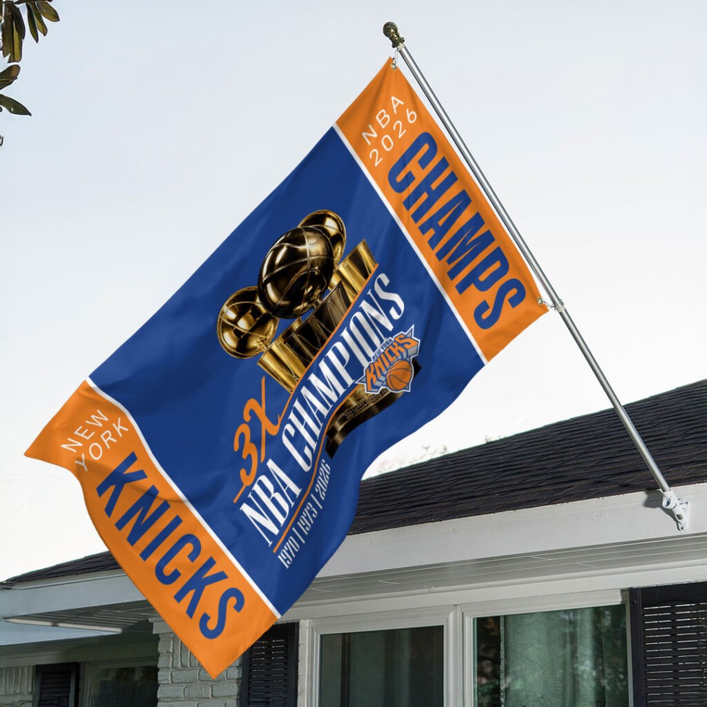 New York Basketball @Knick NBA Finals Champions 2026 3D 2 Sides Flag