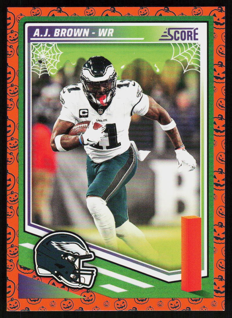 2025 Score A.J. Brown #1 FOOTBALL CARD Philadelphia Eagles Pumpkin