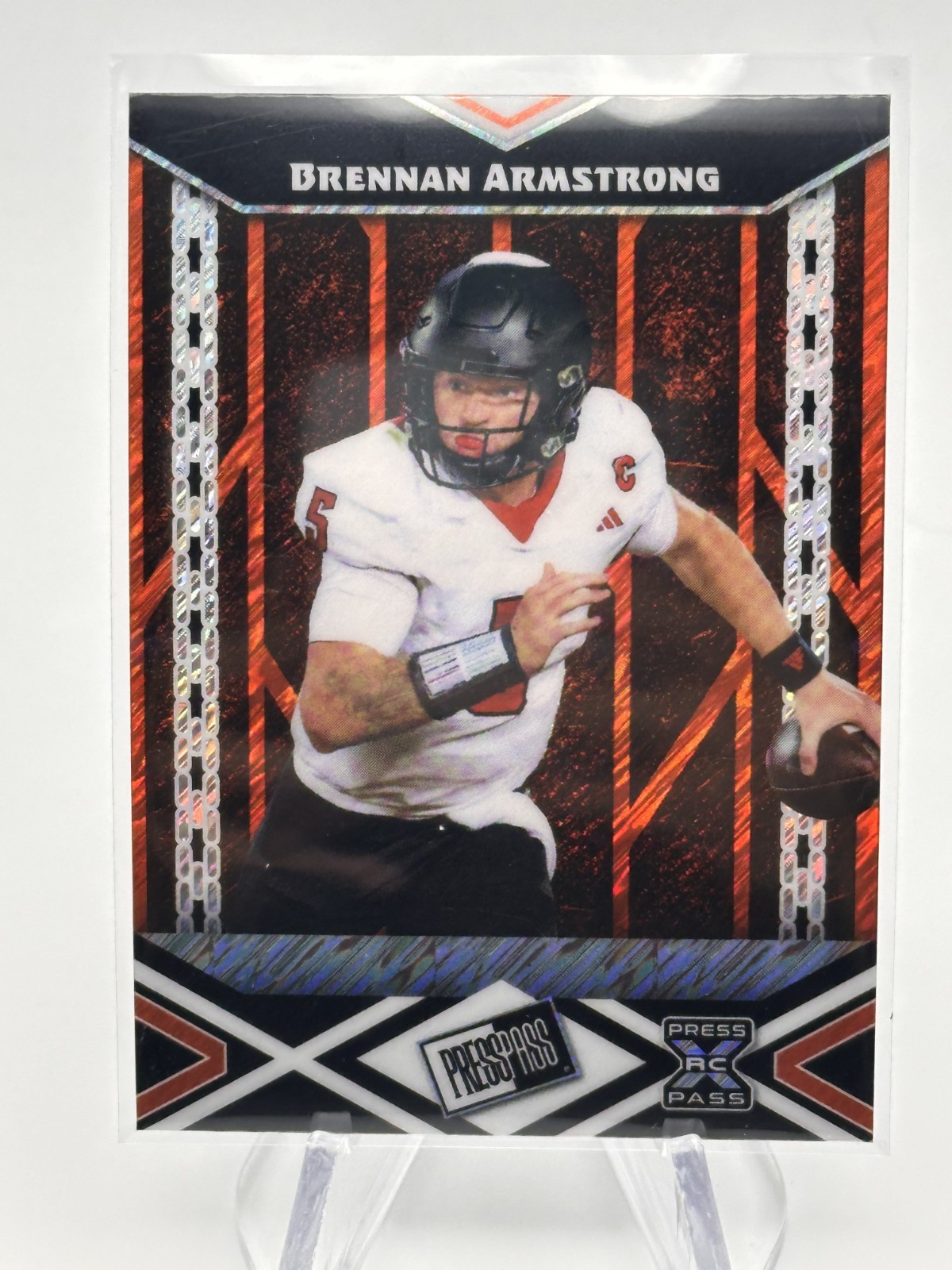 BRENNAN ARMSTRONG 2024 LEAF PRESS PASS RED SHIMMER NON AUTO /10
