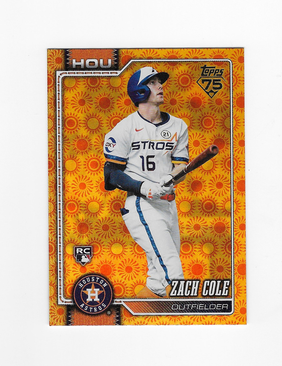 Zach Cole 2026 Topps Series 2 (RC,SP) Holiday Sun Foil #601 Houston Astros