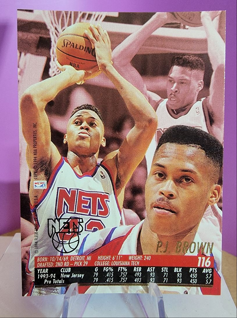 1994 Fleer Ultra #116 P.J. Brown – New Jersey Nets