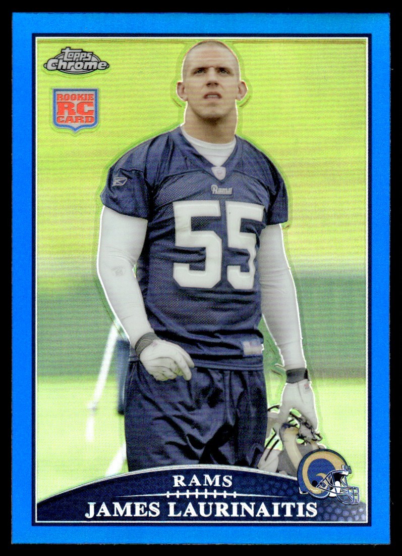 2009 Topps Chrome Blue Refractor James Laurinaitis RC St. Louis Rams #TC205