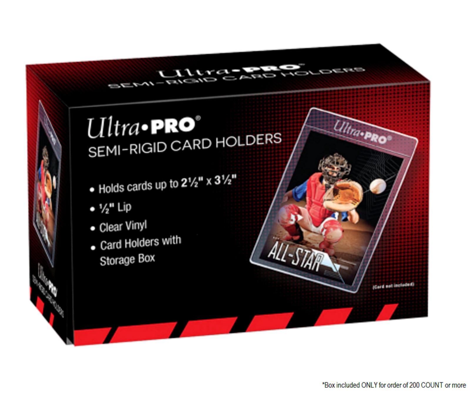 (5-200) Ultra Pro Semi Rigid Loose Card Holders 1/2″ lip Size 2 FREE SHIPPING