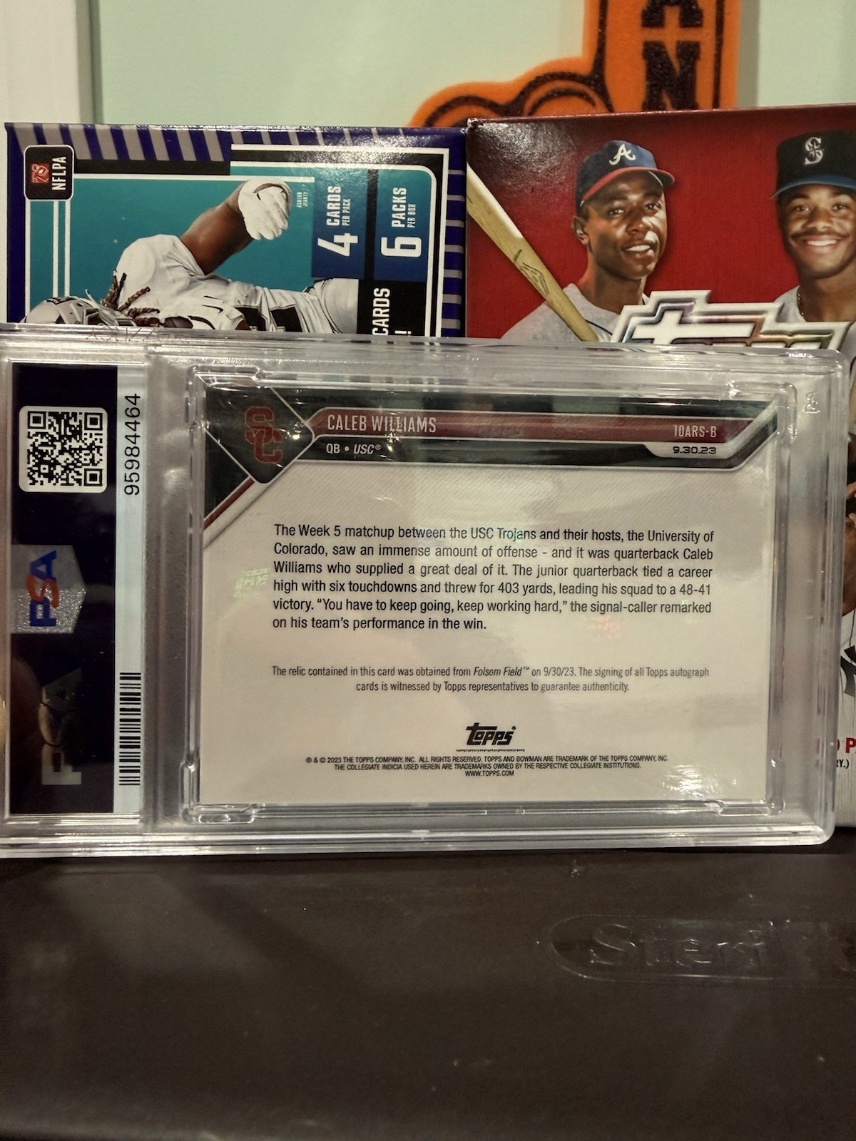 Topps 2023 Bowman U Now Caleb Williams #10REL-C Blue Relics /49 USC Rookie