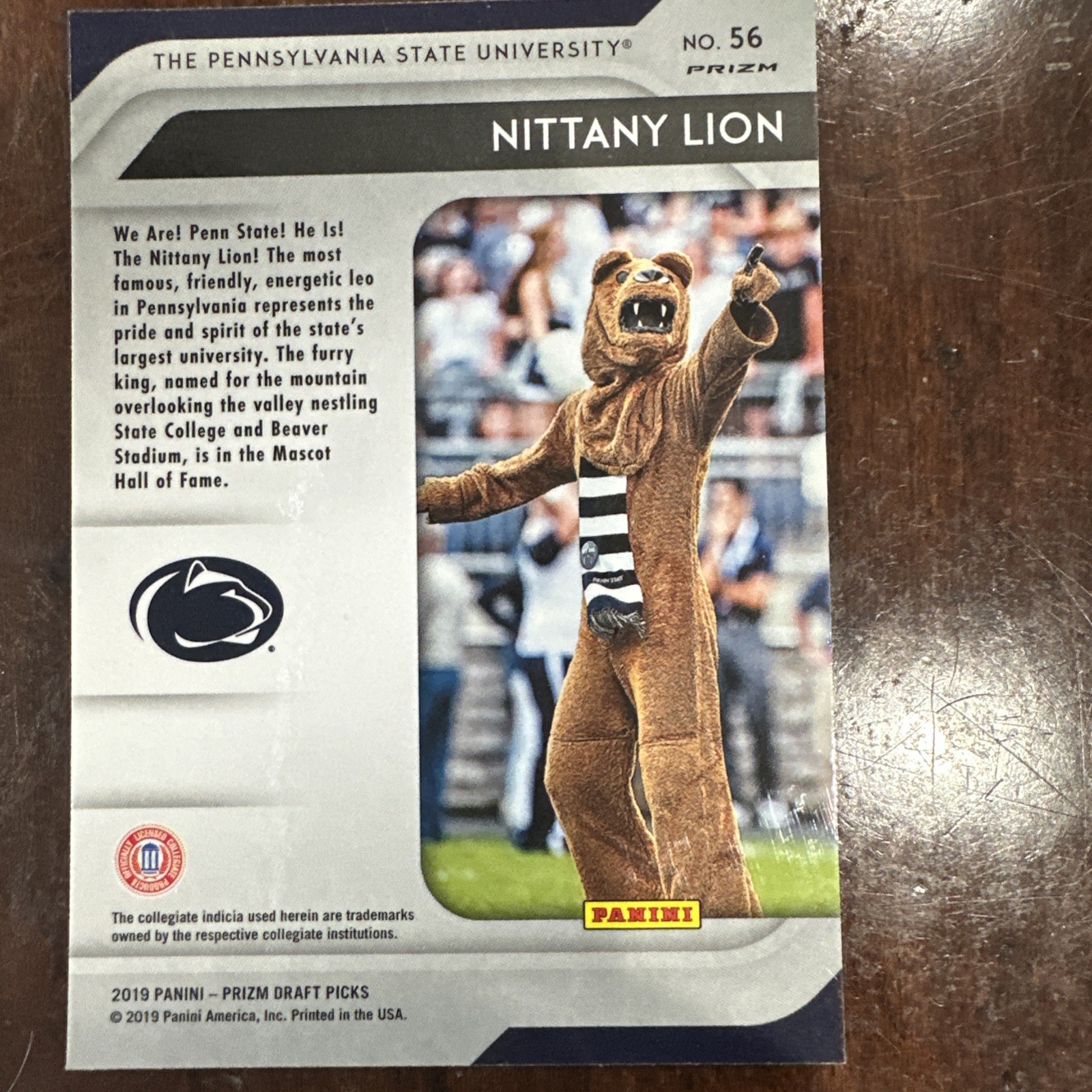 2019 Panini Prizm Draft – Mascots Penn State Nittany Lions #56 Silver Prizm