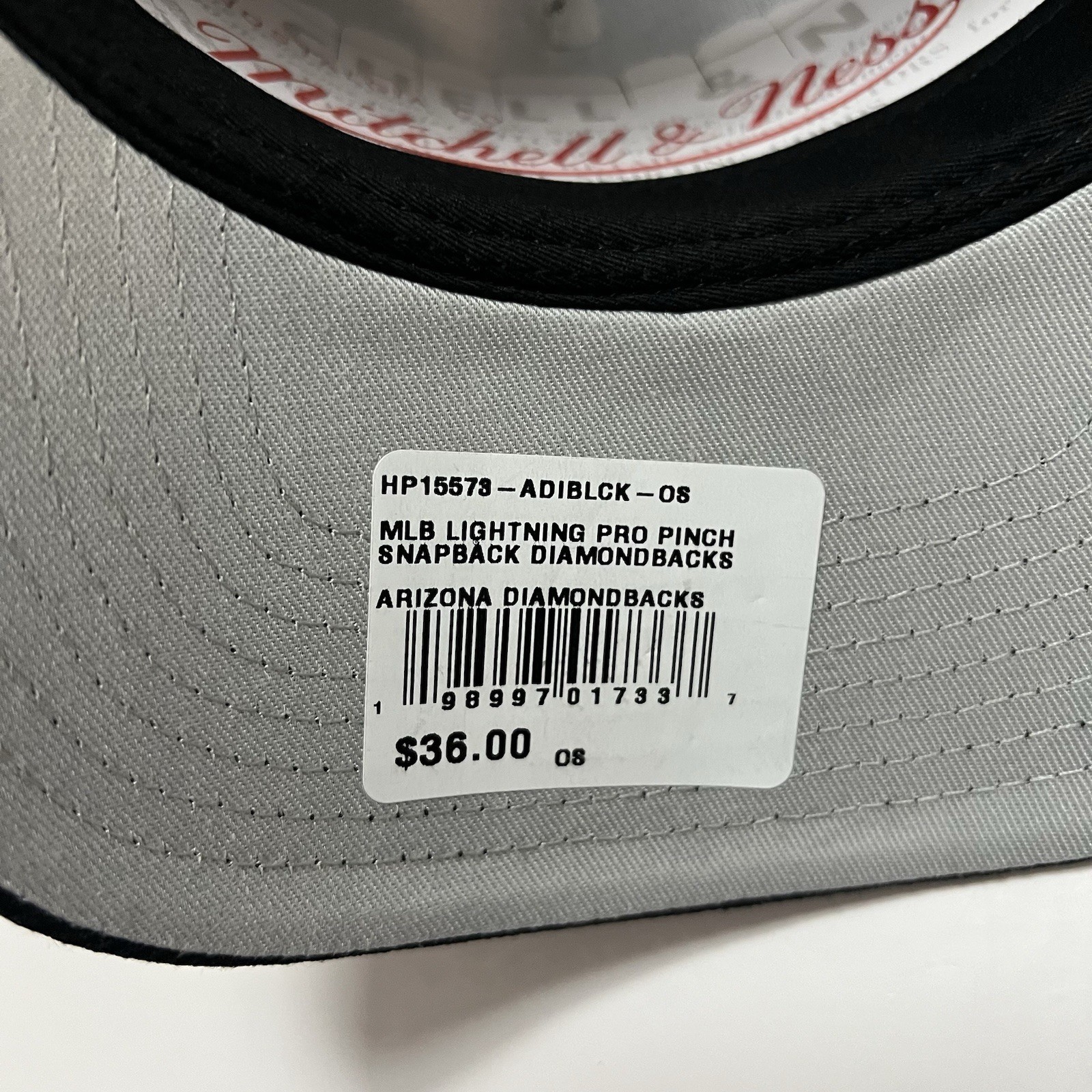 Mitchell & Ness Arizona Diamondbacks MLB Lightning Pro Pinch Snapback Hat Black