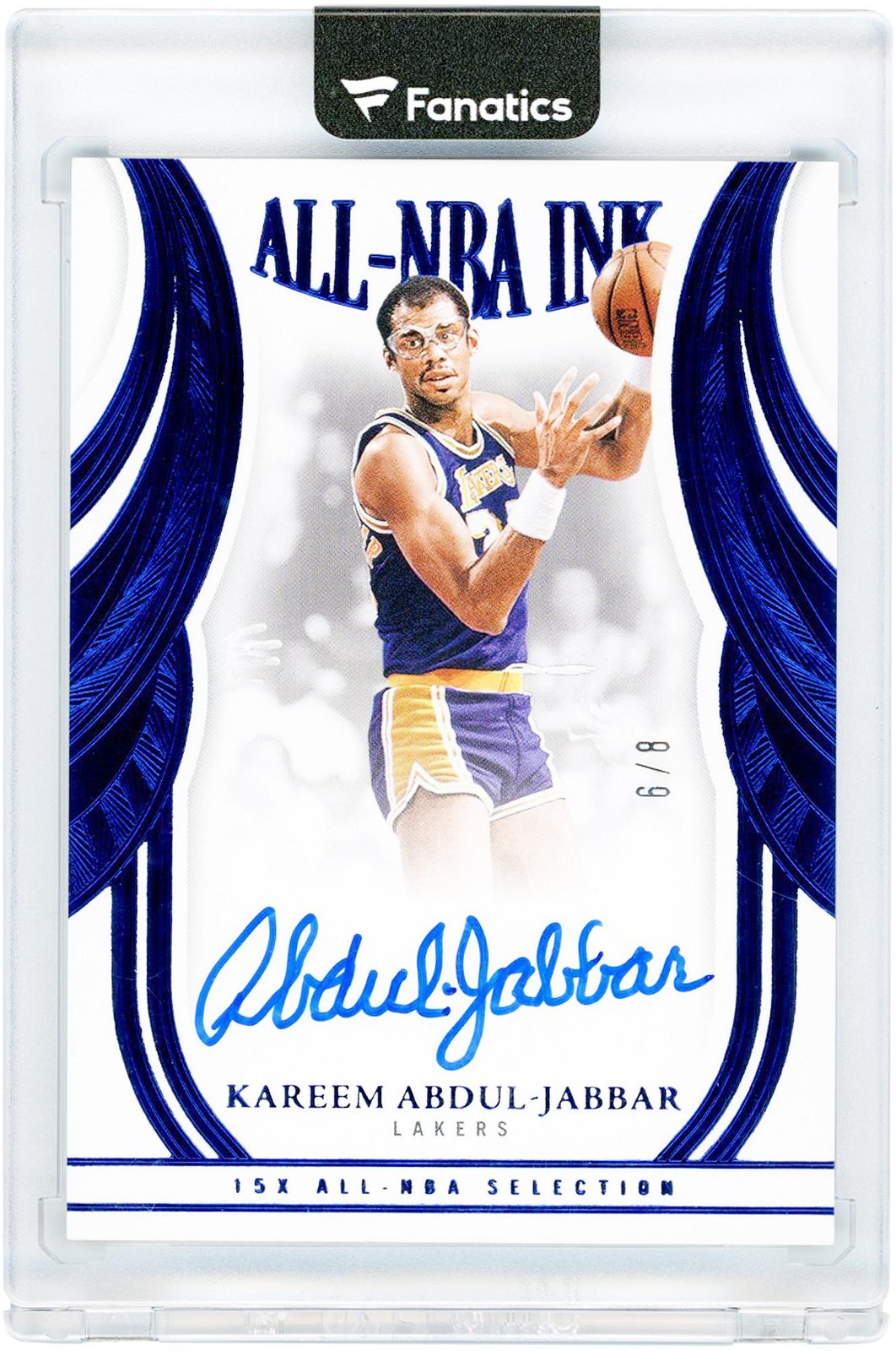 Kareem Abdul-Jabbar Lakers Signed 2024-25 Panini Flawless #ANB-KAJ #6/8 Card