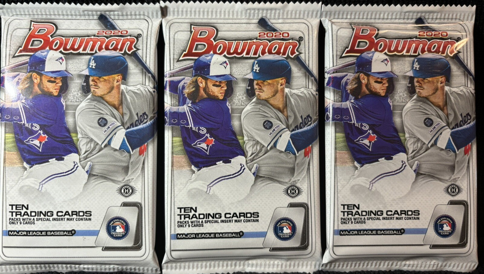 2020 BOWMAN CHROME HOBBY BASEBALL 3 SEALED PACK LOT WITT HOLIDAY CRUZ FREE SHIPG