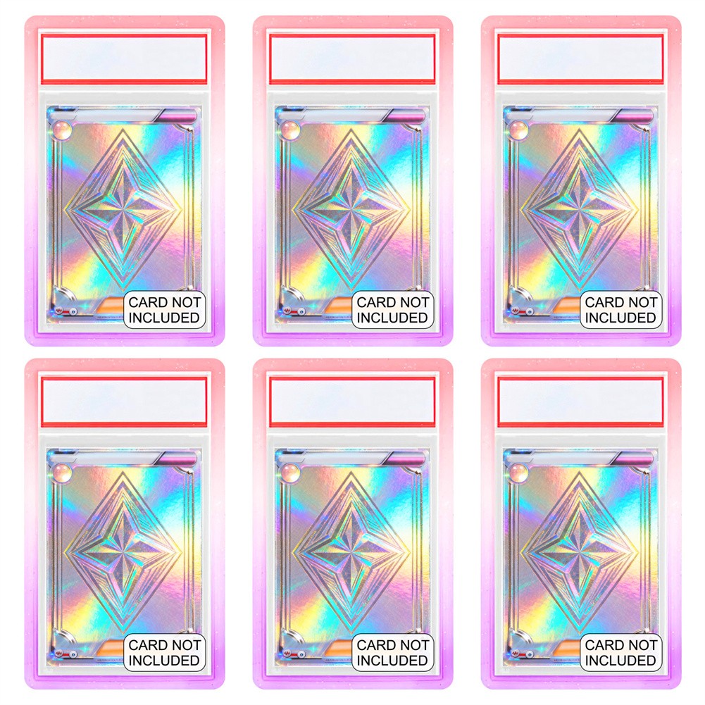 6Pcs Gradient Slab Bumper Guard Protector Skin TPU Stackable For PSA Graded Card