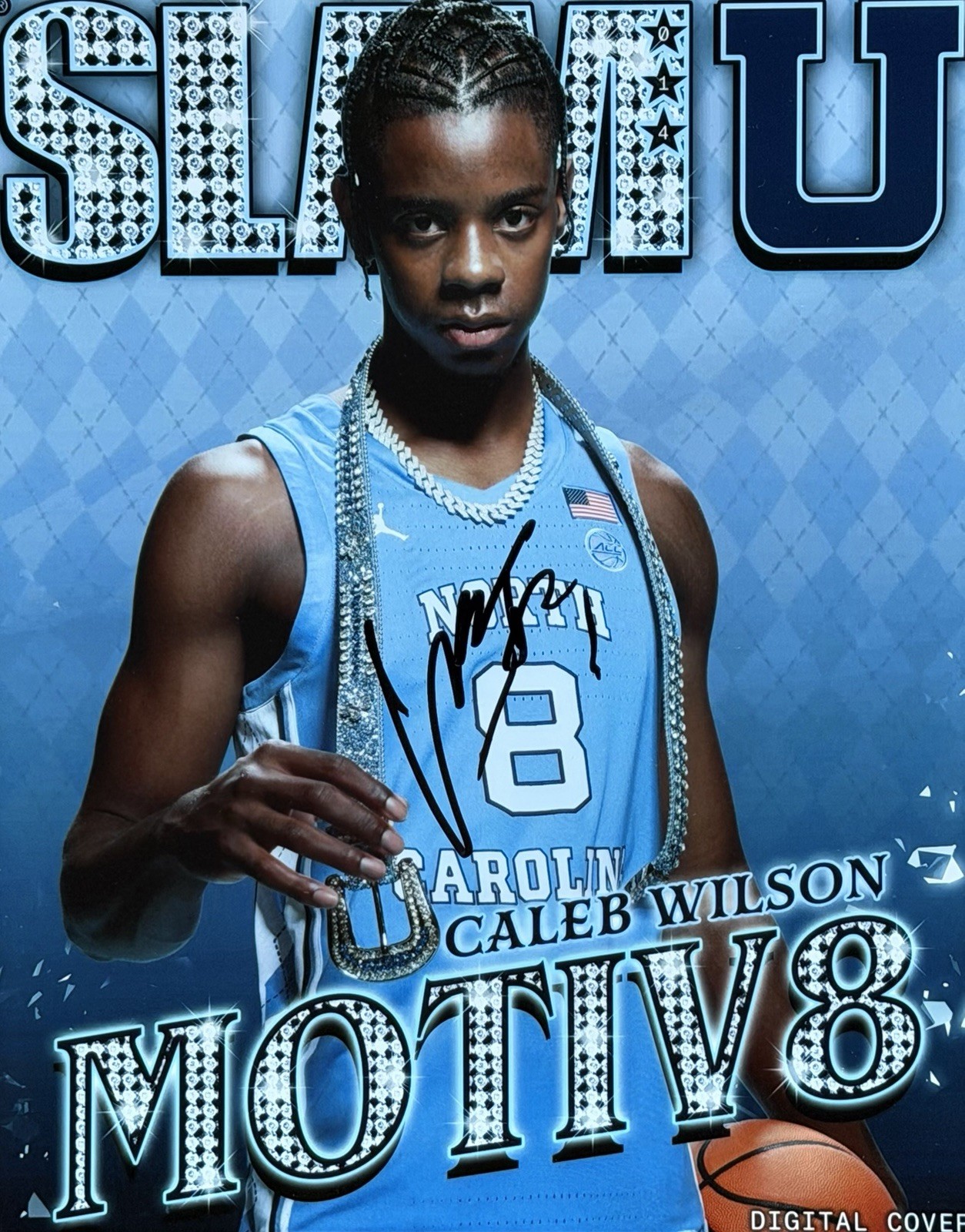 Caleb Wilson North Carolina Basketball Signed SLAM 8×10 Photo Autograph COA