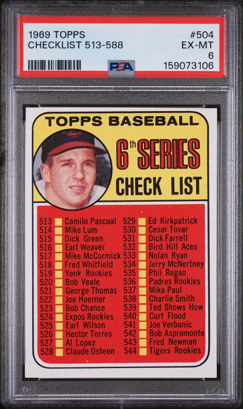 1969 Topps Baseball Checklist 513–588 #504 – Vintage Baseball