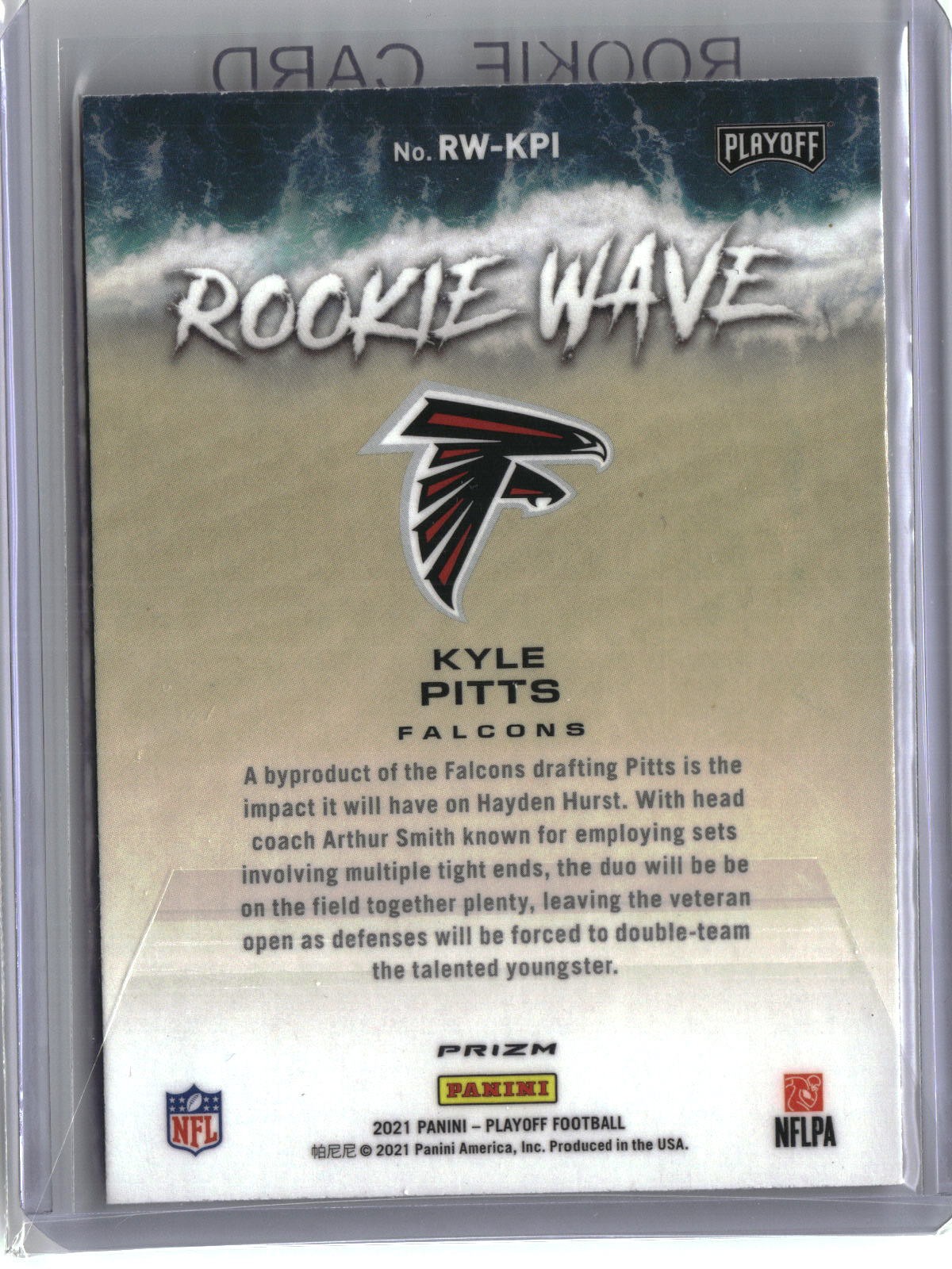2021 Panini Playoff #RW-KPI Kyle Pitts Rookie Wave Pink Prizm RC FALCONS