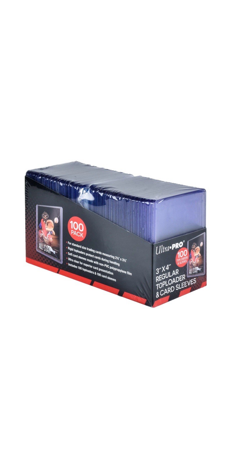 Ultra PRO 100 Count Regular 3×4 Toploaders & Soft Protector Bundle Sleeve Card