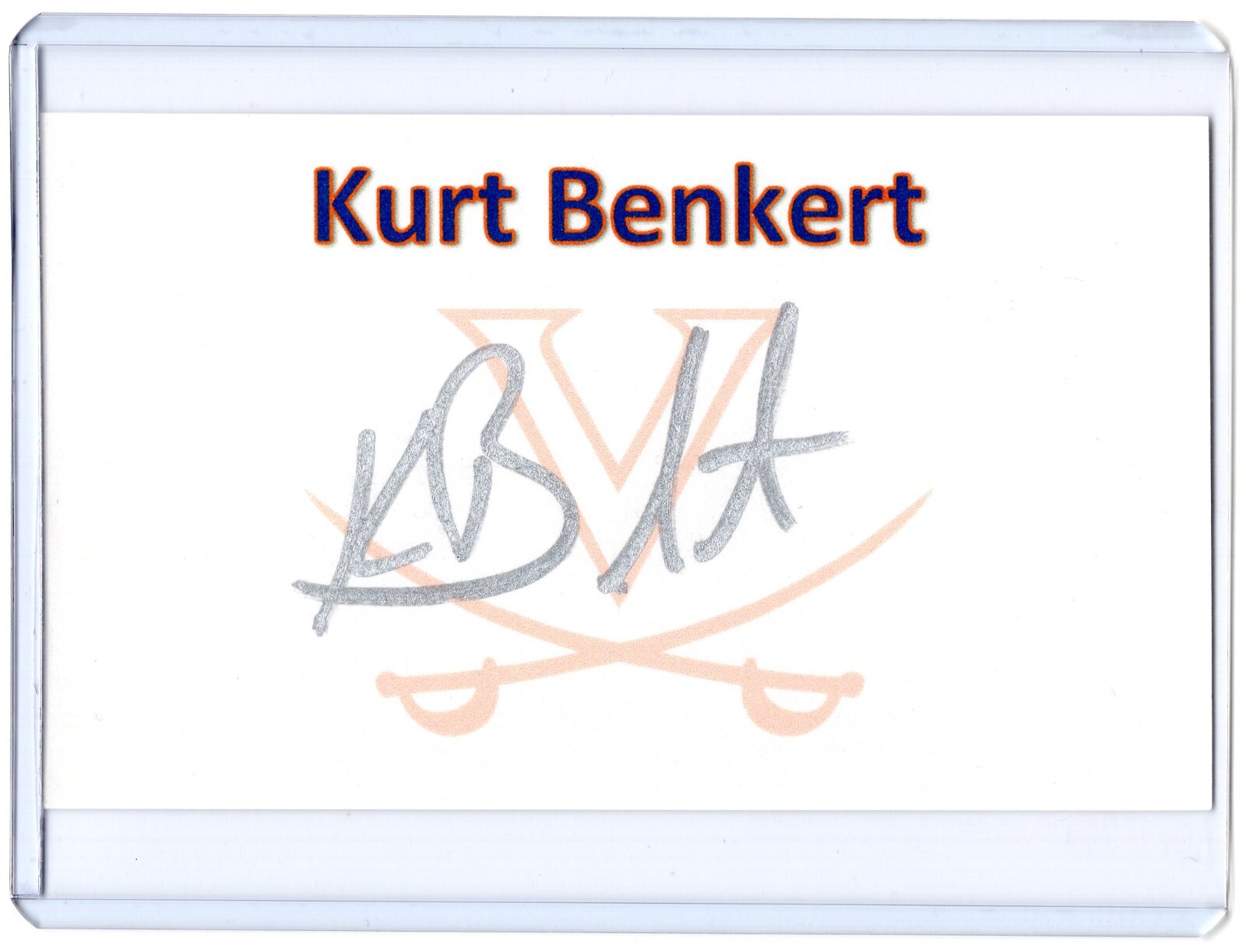 KURT BENKERT NCAA Virginia Auto Autographed Signed 3×5 Index Card