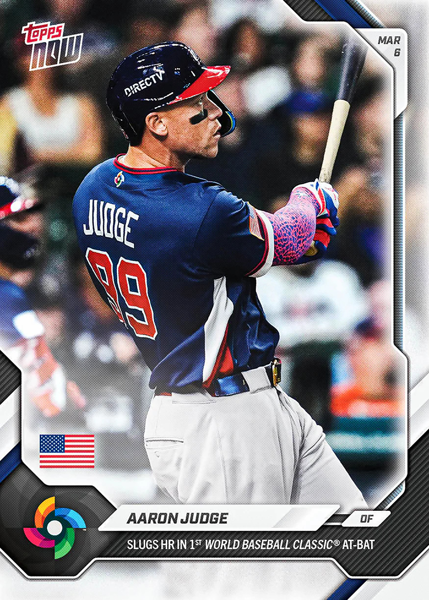 2026 Topps Now WBC WB8 Aaron Judge USA Slugs 1st HR in 1st AB PR 2508