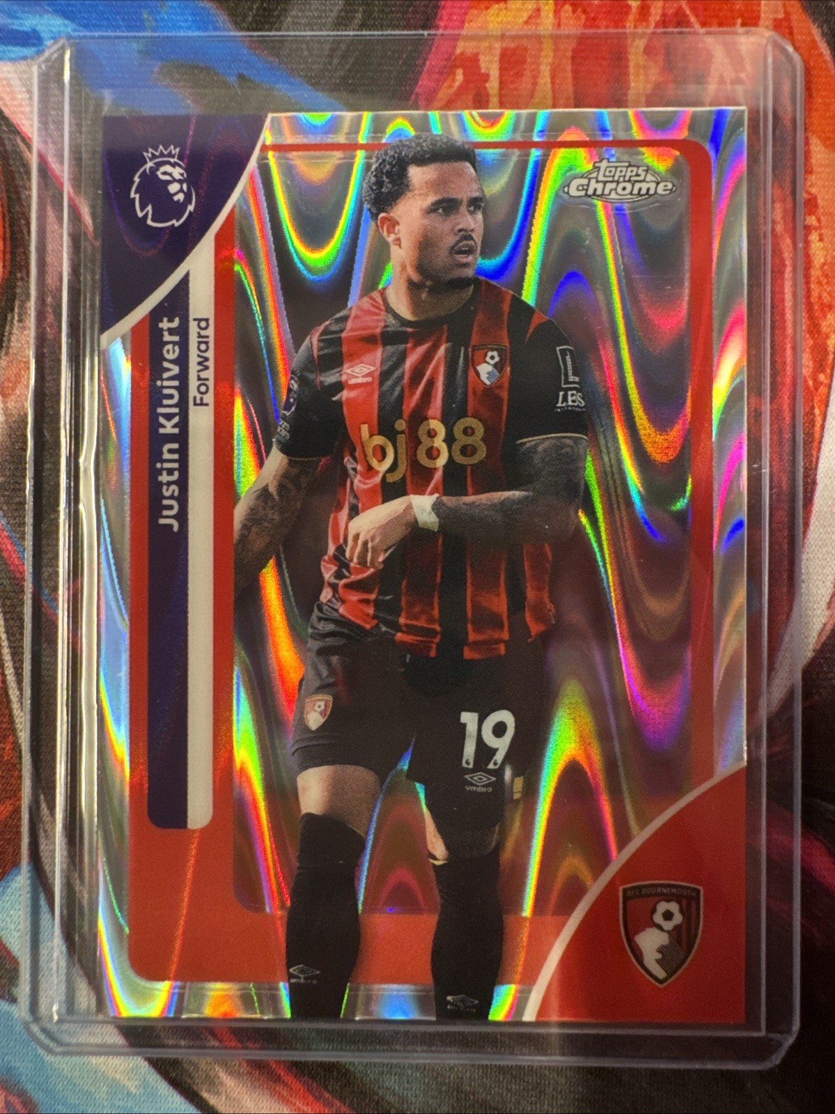2026 Topps Chrome Premier League EPL RayWave Refractor #1 Justin Kluivert, AFC B