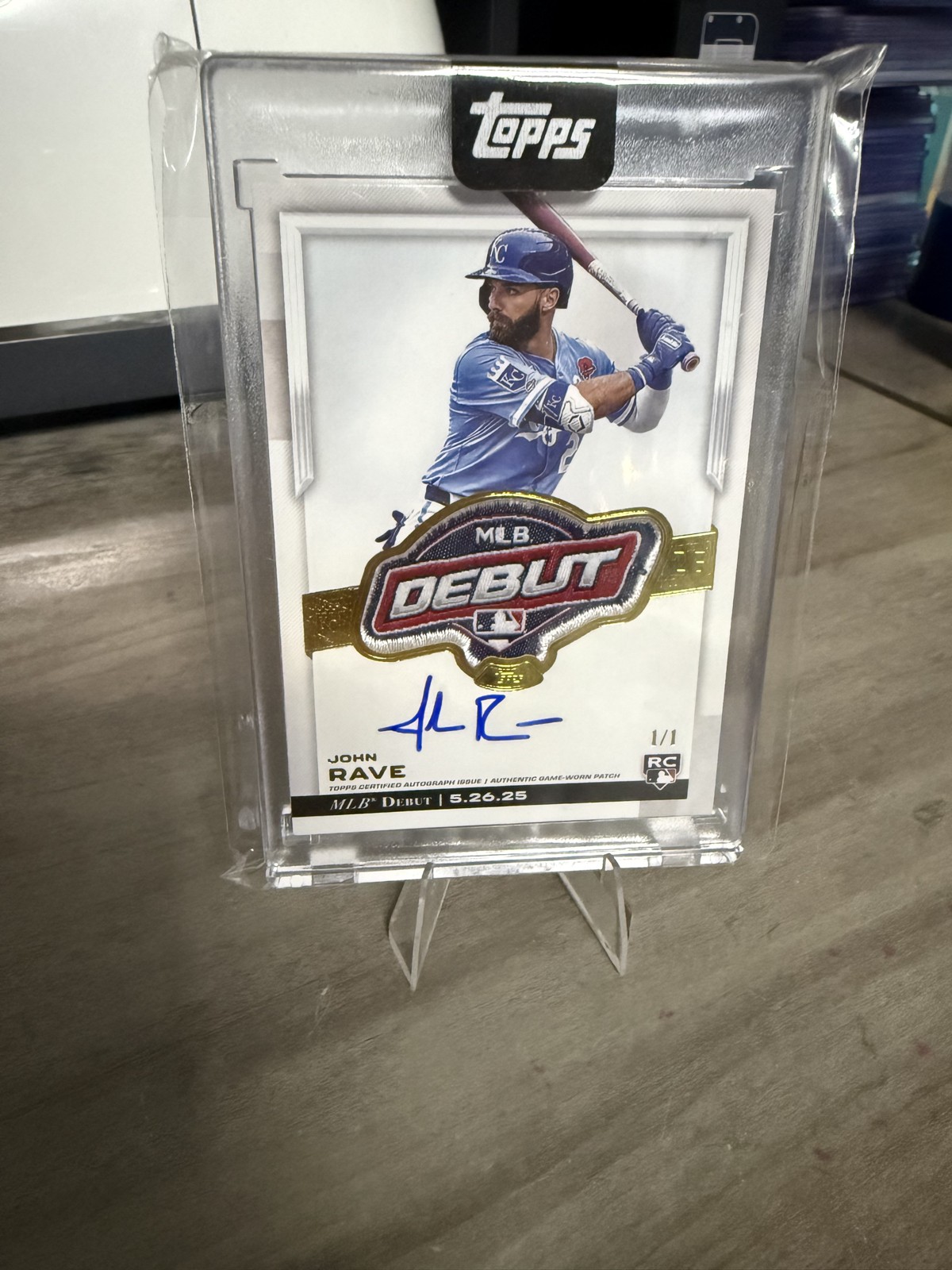 2025 Debut Patch John Rave 1/1 Kansas City Royals
