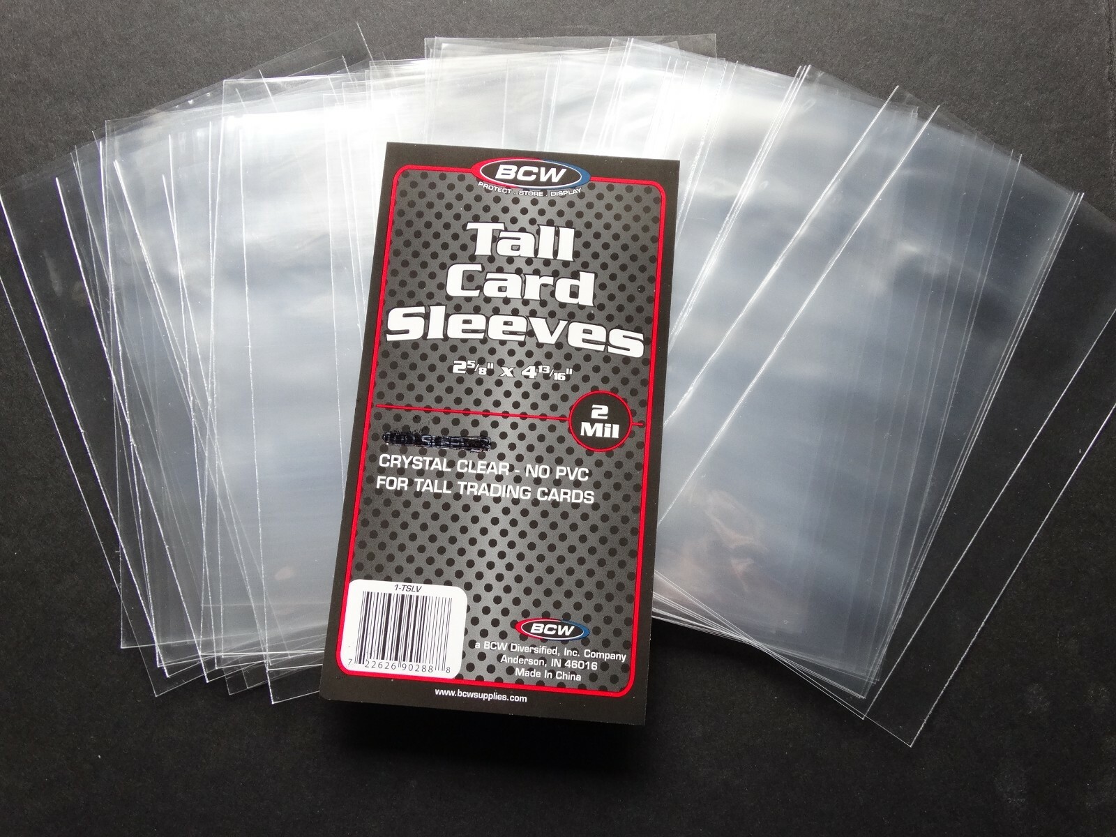 50 Loose Sleeves BCW Tall Card Sleeves 2 5/8 X 4 13/16 For Tall Trading Cards