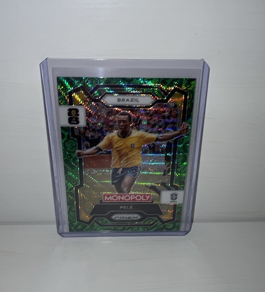 2026 Panini Prizm Monopoly Fifa World Cup Pele Green Wave #16 Brazil