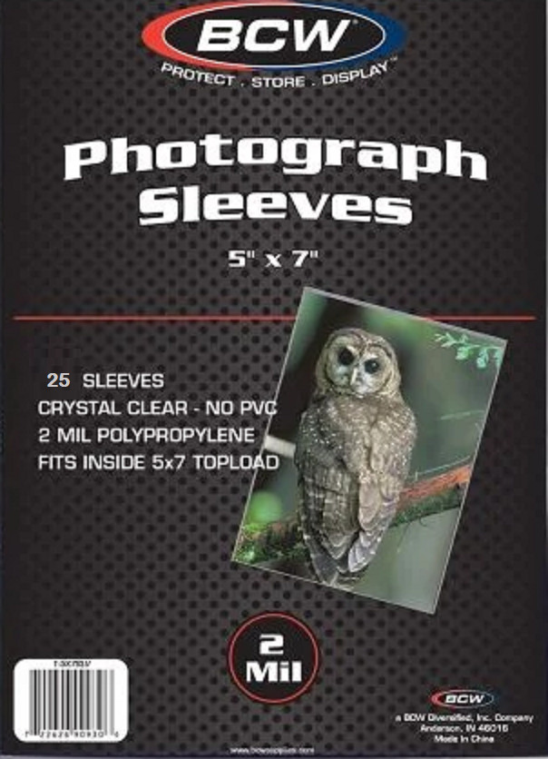 25 BCW 5 x 7 Soft Photo Loose Sleeves Oversized Cards Postcards Free Shipping