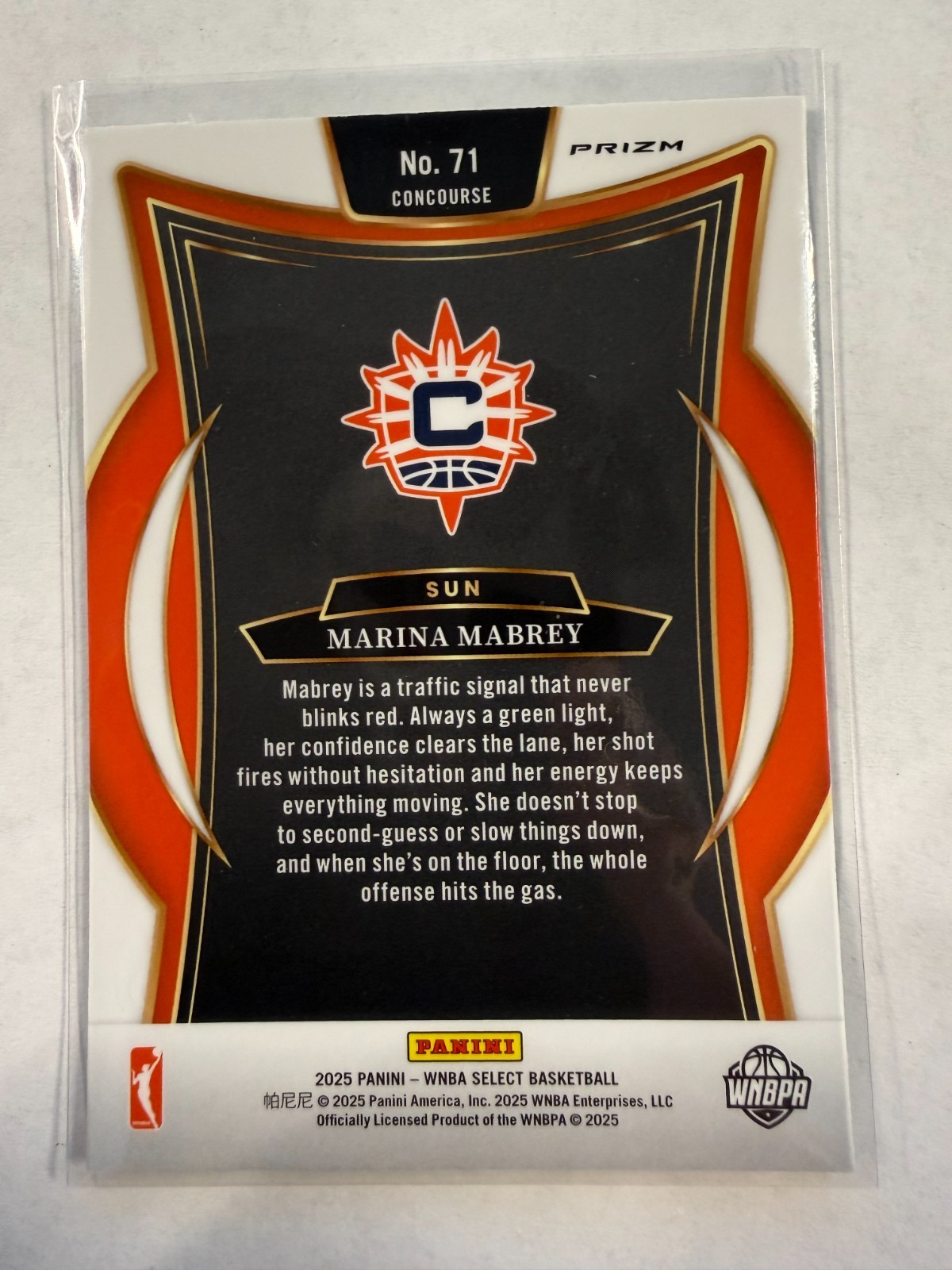 2025 Select WNBA Marina Mabrey Concourse Green Cracked Ice #71