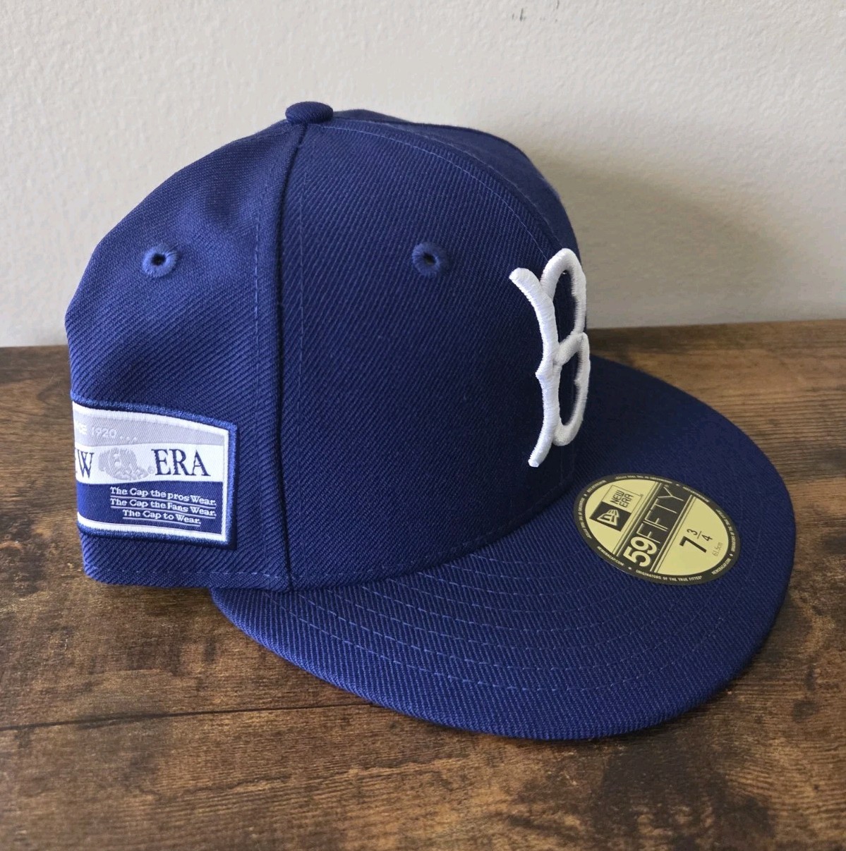 BROOKLYN Dodgers LA New Era 59fifty Hat Cap 100th ANNIVERSARY Gold Size 7 3/4