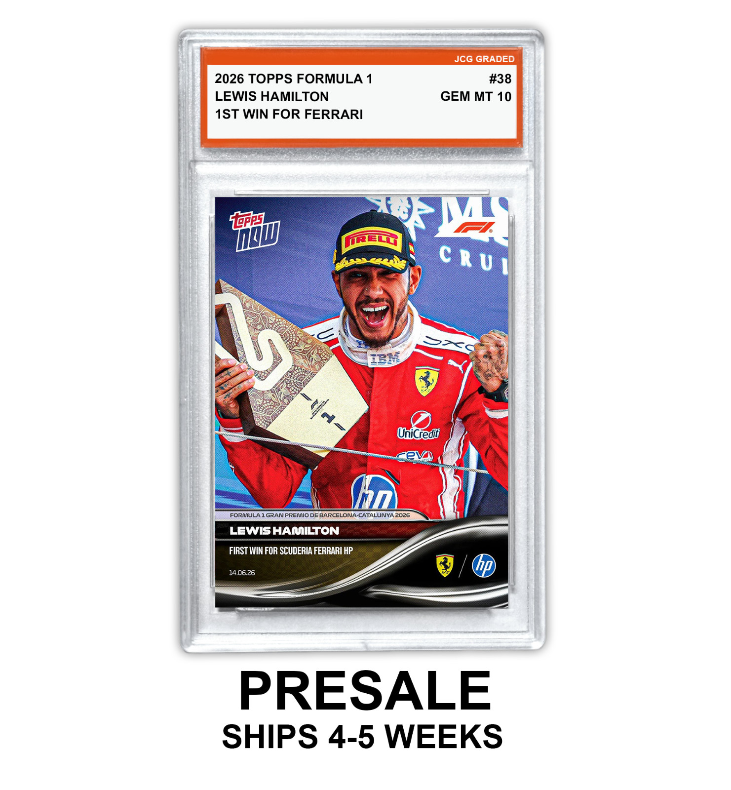 Lewis Hamilton 2026 Topps Now Formula 1 #38 Ferrari Graded Gem Mint 10 – Presale