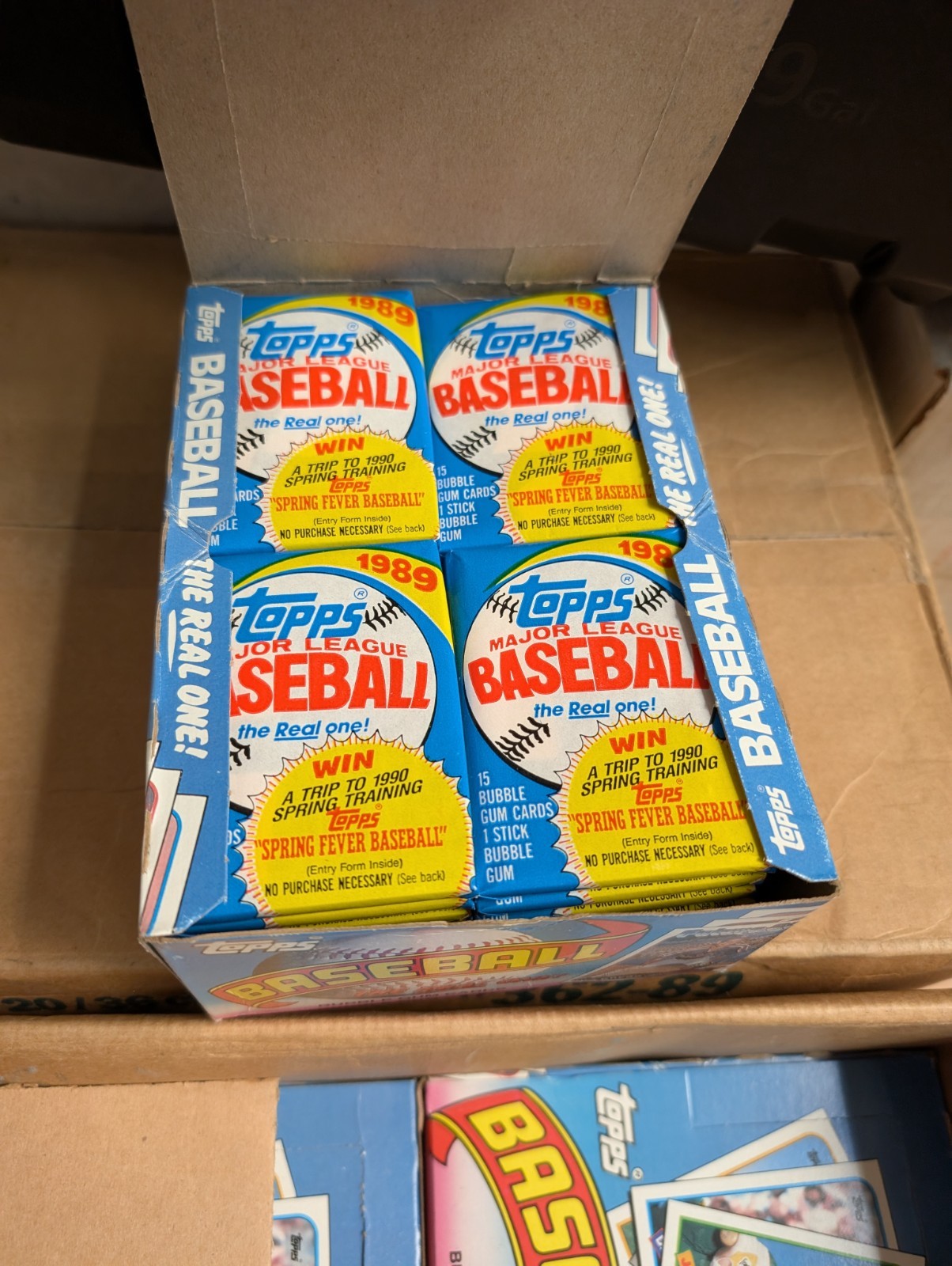 One Box Lot 1989 Topps Baseball The Real Ones Box Sealed 36 Packs Case Fresh