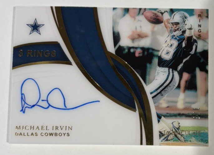 2019 Panini Immaculate Collection Michael Irvin Ring Signatures Auto 1/3