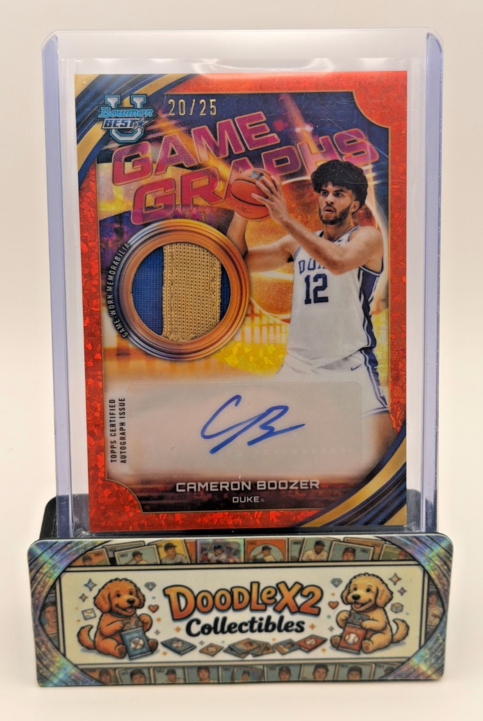 2025-26 Bowman Best U Cam Cameron Boozer Orange Game Graphs Patch Auto /25