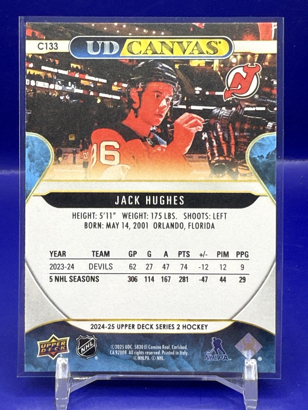 2024-25 Upper Deck Series 2 – UD Canvas Jack Hughes #C133