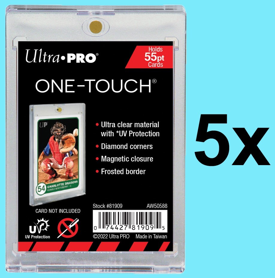 5 Ultra Pro 55pt ONE TOUCH MAGNETICS UV Card Holder Display Storage Case Sports