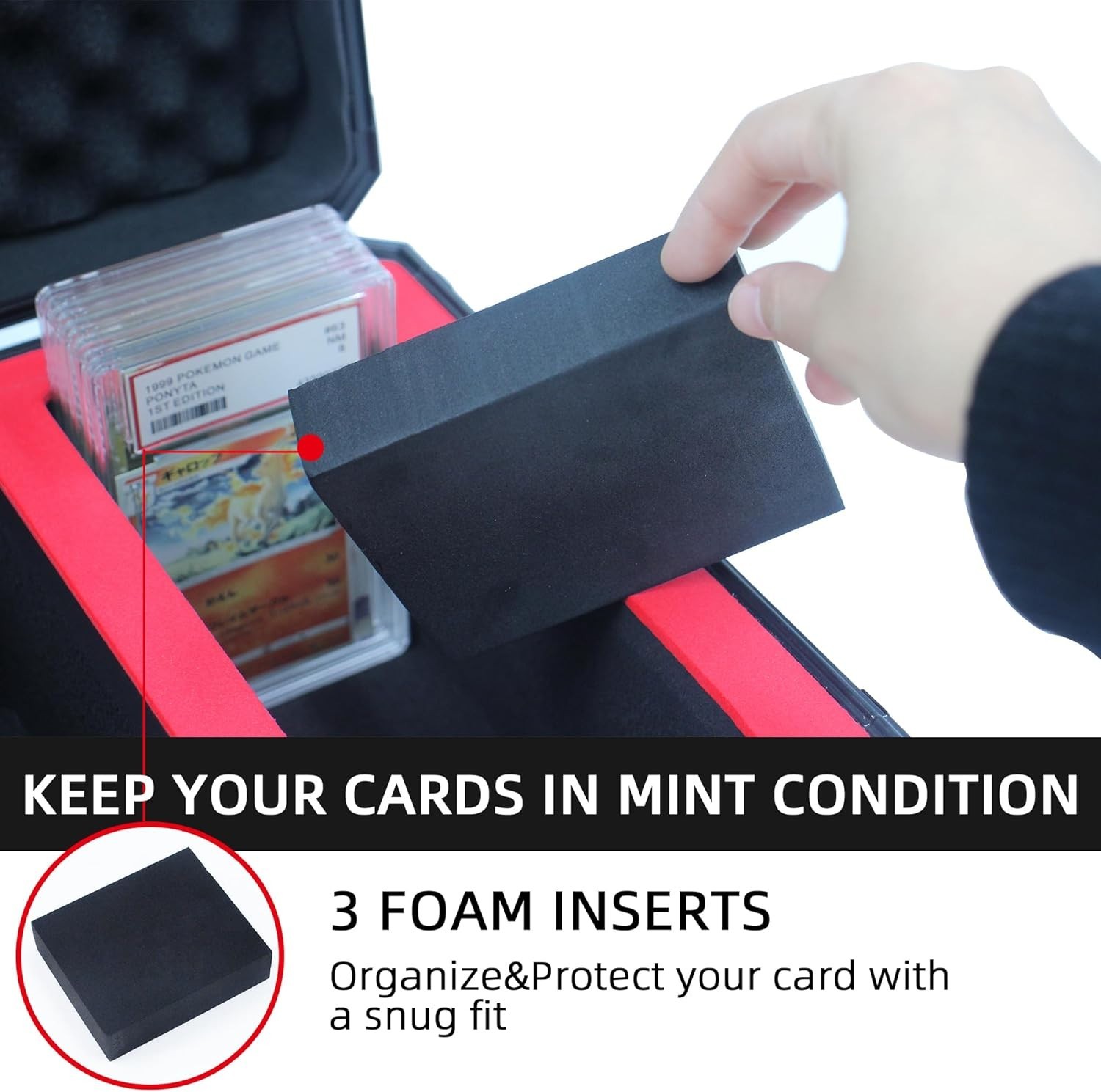 Aluminum Card Storage Box Fits 70-80 Graded Trading Cards Protective