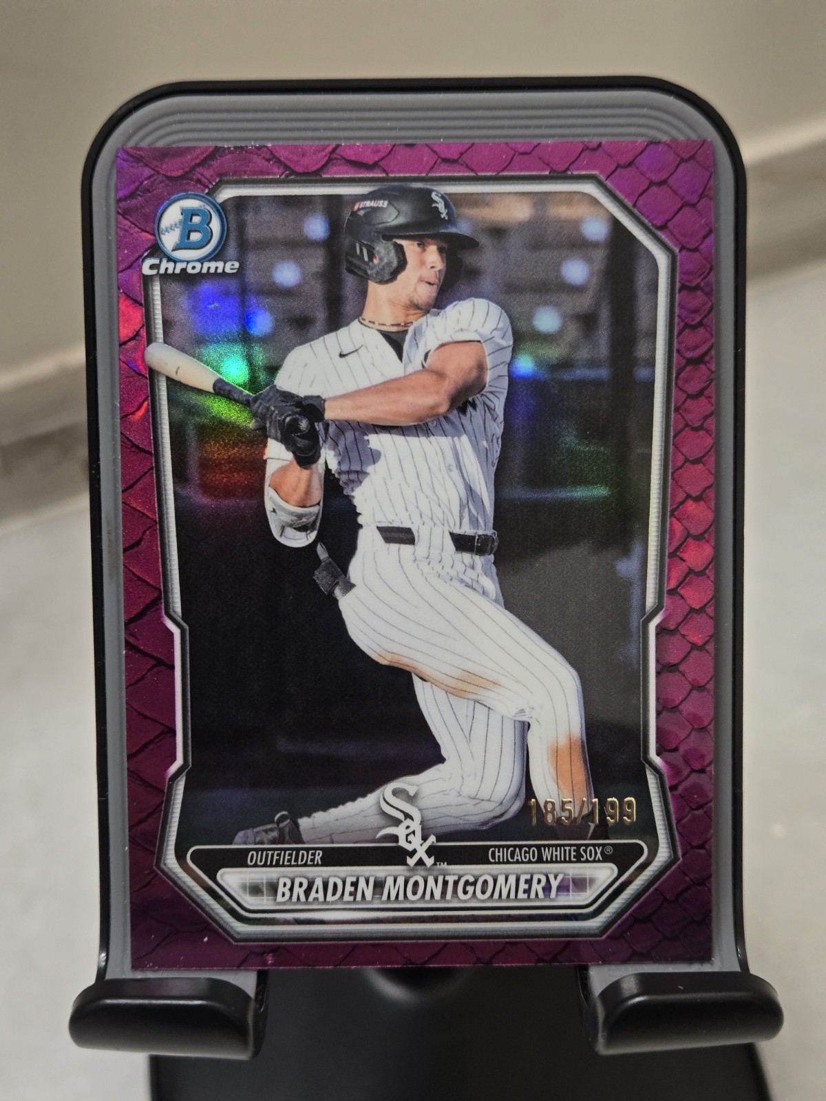 2026 Bowman Braden Montgomery White Sox RC #BDC-18 /199 Fuchsia Reptilian