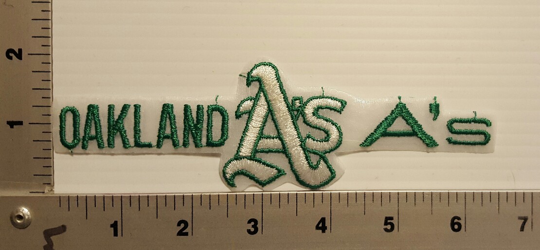 1-PCS OAKLAND ATHLETICS A’S (LONG) (GREEN & WHITE) VINTAGE EMBROIDERED PATCH