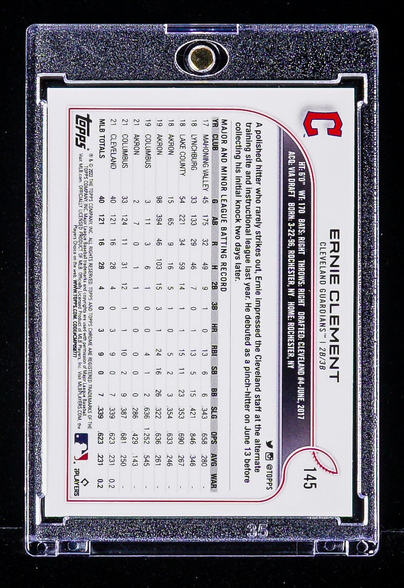 Ernie Clement RARE REFRACTOR BLACK PRIZM INVESTMENT ROOKIE CARD Guardians SSP