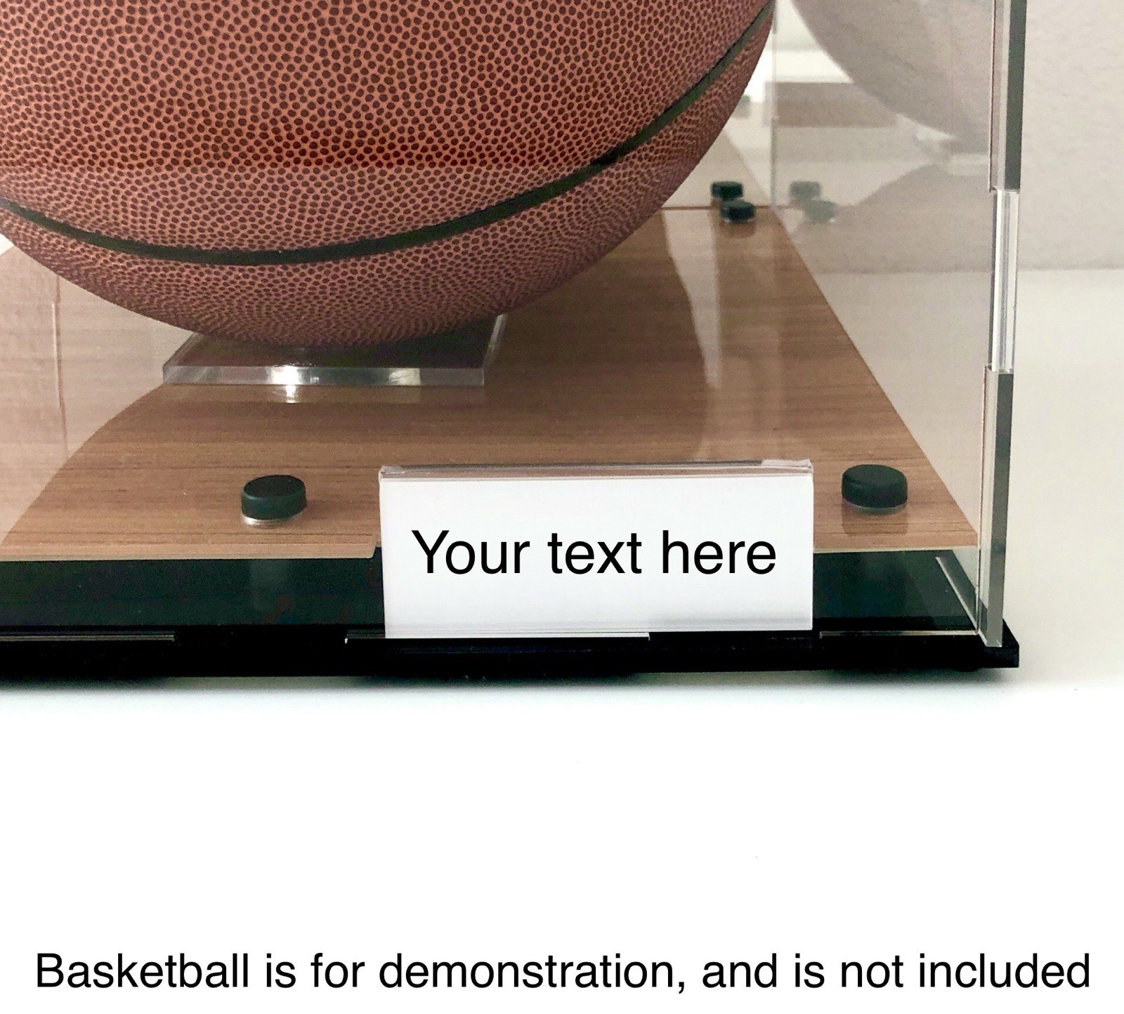Basketball Display Case with Acrylic Wooden Court Base & Mirror Back